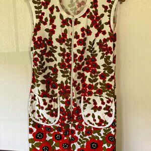 Vintage step n go floral print zipper front with pockets dress 1960's mod look